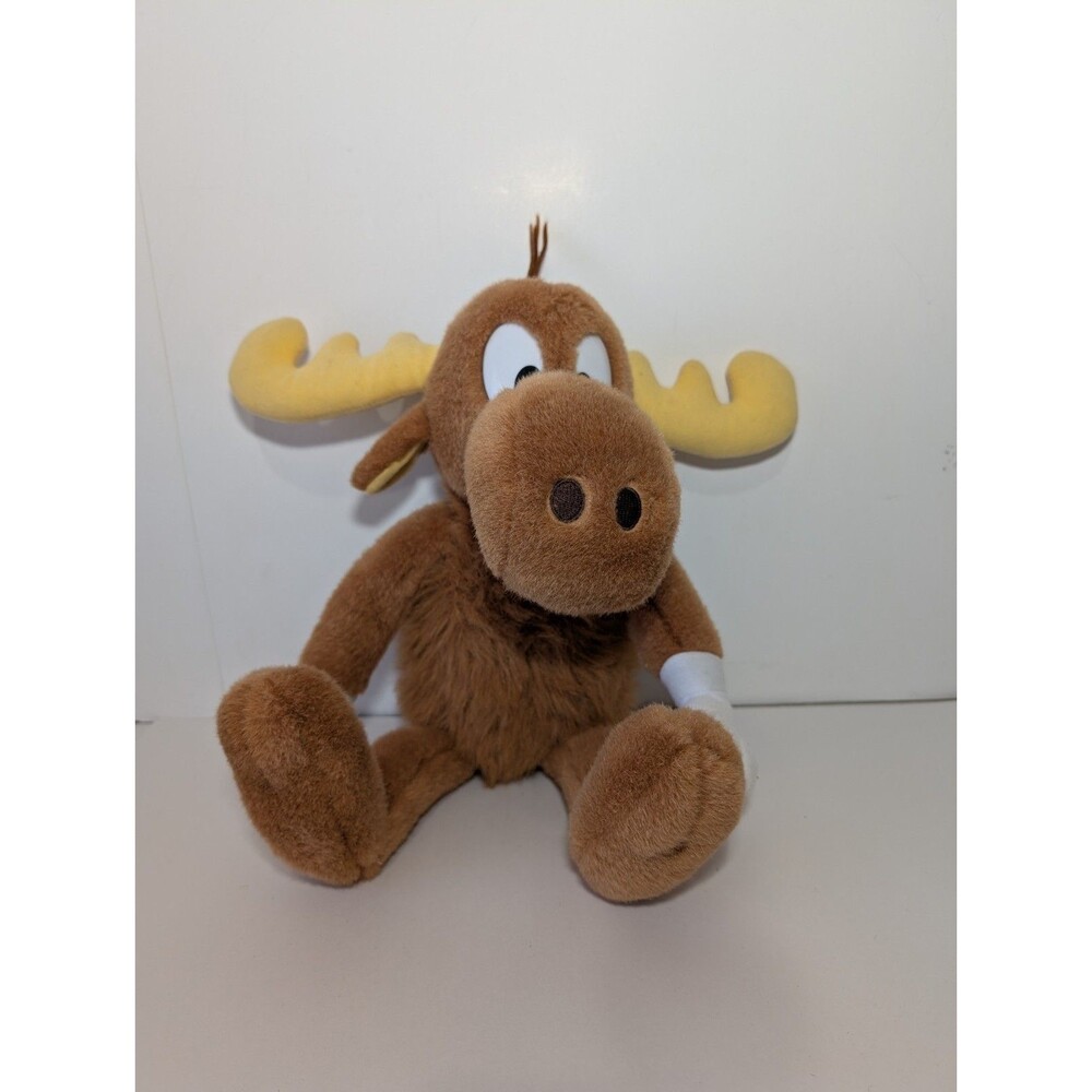 Vtg 1991 The Adventures of Rocky and Bullwinkle 16" J Moose Plush Stuffed Animal